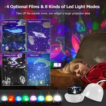 Lumina de noapte Cer Stele Ocean Proiector LED Lampă Copii Dormitor Copii Proiecție USB Zână Stele Proiectează Lumina de Noapte Visez