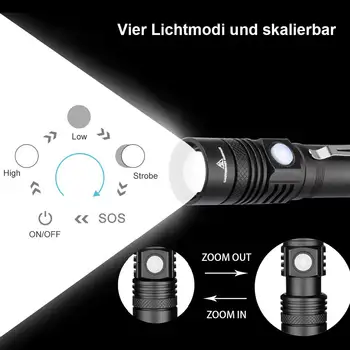 12000LM Super Bright Led-uri lanterna USB Reîncărcabilă lanterna Lanterna Linterna T6/L2/V6 Sfaturi de Putere cu Zoom de Biciclete Lumina 18650