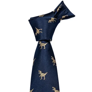 2019 New Sosire Cravate Barbati Set Dinozaur Model Navy Aur de Nunta pentru Barbati Cravata 8.5 cm Cravata de Afaceri Cravate de Mătase Pentru Bărbați FA-5191