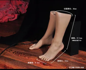 Dimensiune 44#, Inaltime 28cm Masculin Silicon Picior Fals,Interior-Osos în Interiorul,Deget de la picior se miște Liber,Picioarele Model,Model de Pantof F-501