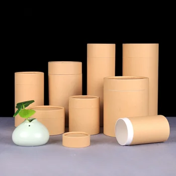 10buc reciclat carton kraft maro tub de hârtie eco ambalaje de hârtie borcan cilindru organice cutii rotunde de discuții tuburi poștale tobe