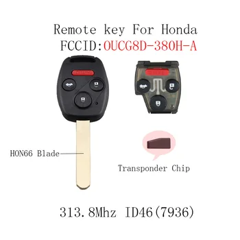 GORBIN 3+1Button Telecomanda Cheie Auto pentru Honda Accord 2003-2007 telecomenzii Originale cheie 313.8 Mhz Smart Cheie Auto cu Cip ID46