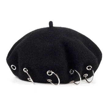 2019New doamnelor cașmir personalizata catarama pălărie cap berete de moda cusătura de sex feminin lână fix cald iarna pălărie de bumbac