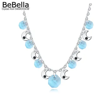 BeBella Cristal luna și stelele farmecul colier cu Cristale Austriece de la Swarovski pentru cadou femei