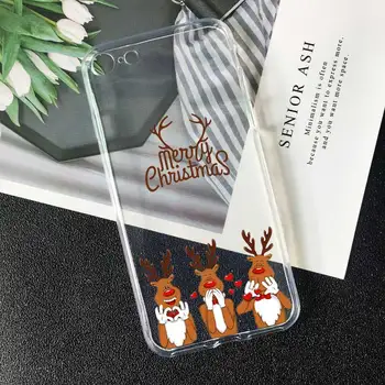 PUNQZY Moale TPU pom de Crăciun Moș Crăciun Caz de Telefon Pentru Samsung Galaxy A50 A70 S20 S11 S10 S9 S8 S7 PLUS Moale TPU Moș Crăciun