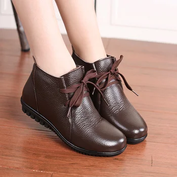 BEYARNEwinter ține de cald cizme Femei din piele femei Glezna cizme clasice pene de pantofi de iarna Femeie de zapada doamnelor bootsE1016