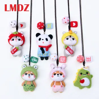 LMDZ 1buc Femei DIY Animale Drăguț Panda Jucărie de Câine de Papusa Lână Simțit Bagat Asamblare Non-Finite Handcarft Lână Împâslire Material