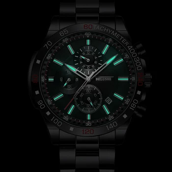 BELUSHI 2021 Nou Mens Ceasuri de Lux de Top de Brand Sport rezistent la apă, Cronograf din Oțel Inoxidabil Cuarț Ceas pentru Bărbați Relogio Masculino