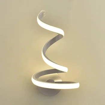 1 buc Moderne Spirală de Perete LED Lumina Creative montarea pe Perete a TELEVIZORULUI Fundal Lampă de Noptieră Acrilice Fier de Candelabre, Lămpi de Perete Dormitor Decor