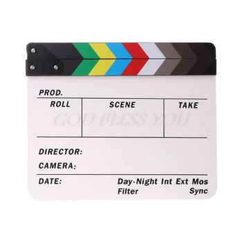 Colorate Clapper Board Acrilic Uscat Șterge Directorul TV Film Film Clapboard Instrumente