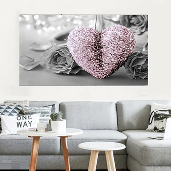 Modern Inima Roz Panza Imprimate Tablou Picture Home Decor De Perete De Arta Canvas Print Imagini Pentru Acasă Decorare Dormitor