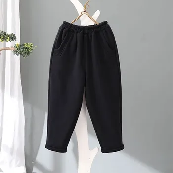 Toamna Iarna Noi Coreea Moda Femei Talie Elastic Pantaloni Largi Îngroșa Cald Casual Harem Pantaloni Plus Dimensiune Pantaloni V124