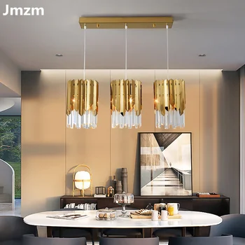 JMZM Moderne Candelabru de Cristal Lampă de Agățat Rotund de Lux Lumini Pandantiv de Aur Interioară Lampă cu LED-uri Pentru Sufragerie, Dormitor, Bucatarie