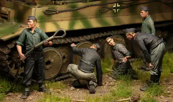[tuskmodel] 1 35 scară de rășină de model cifre kit WW2 soldați germani tanc tiger Repararea 5