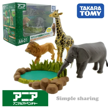Takara Tomy Tomica Ania Aventură Animal Aa 1 Prerie Kit Model De Turnat Sub Presiune Elefant Jucării Rășină Tigru Baby Fleac Cerb Mucegai