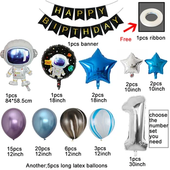 Spațiu de Partid Astronaut baloane de Rachete Baloane Folie Galaxy Petrecere Tematica Băiat Petrecere de Aniversare pentru Copii Decor Favoruri heliu globals