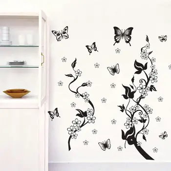 Fluture Flori de Arbore de Autocolante de Perete Amovibil Decor Acasă Vinil Artă Murală Living Decalcomanii DIY 50*70 CM HG-WS-0913