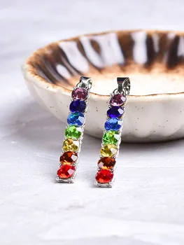 Moda șapte culori zircon pandantiv bijuterii colorate colier pentru bărbați și femei bijuterii șapte Chakra zircon pandantiv DIY cadou