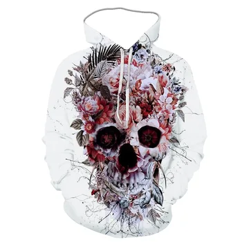 Primăvara și Toamna Noua Personalitate Creatoare de Groază 3D Skull Serie Maneca Lunga, Hanorac de Moda de Top Imprimate
