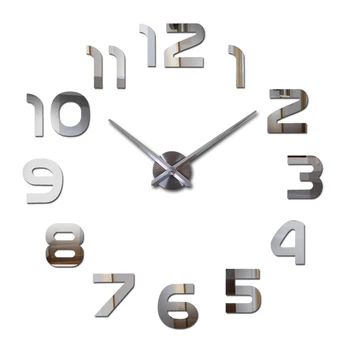 Modern diy acril oglindă moda ceas de perete 3d mare de cuarț ceasuri living decor acasă încă de viață de perete digital ceas