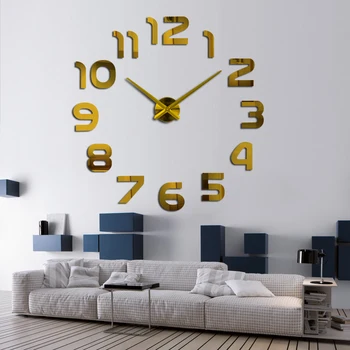 Modern diy acril oglindă moda ceas de perete 3d mare de cuarț ceasuri living decor acasă încă de viață de perete digital ceas