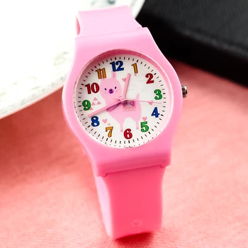 Droshipping elevii din gimnaziu roz minunat Alpaca dial jelly ceas de moda femei copii curea silicon analog ceas cadou