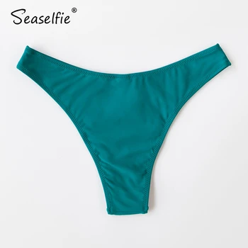 SEASELFIE Sexy Teal Mare-se taie partea de Jos Bikini Femei Boxeri Separate Jos de sex Feminin Chilotei 2021 Singură baie talie Joasa Scurt, costume de Baie