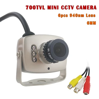 CMOS 700TVL Camera Analog de Supraveghere Acasă Interior Audio MICROFON Camera Cctv 6pcs IR 940nm Zi Noapte Mic AV Camere
