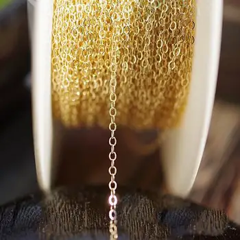 Aur umplut lanț subțire,de bună calitate,colier material diy Bijuterii Constatările b25001