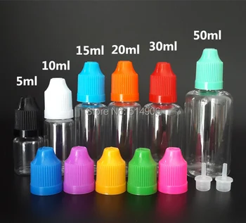 30ML Plastic PET Dropper Sticle Cu protecție pentru copii Cu Lung și Subțire Sfat, Gol Clar E Lichid Ac Sticle 500pcs/lot