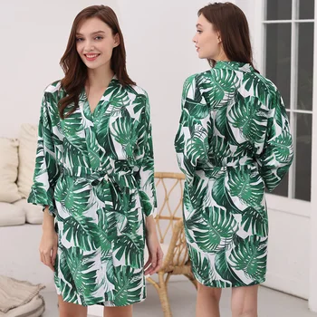 Owiter 2020 Femei Halat de Bumbac Tropical Floral domnisoara de Onoare Haine de Mireasa Haine de Mireasa de la Nunta Kimono-Halat de Dressing pentru Femei