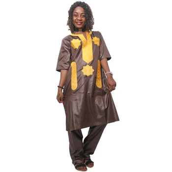 MD 2020 femeile africane rochie cu pantaloni doamna din africa topuri lungi gâfâi costum aur alb tradiționale africane haine materiale moi