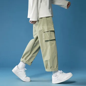 Toamna Direct Pantaloni Casual Moda pentru Bărbați de Culoare Solidă Multi-buzunar de Pantaloni Barbati Streetwear Sălbatice Vrac Hip-hop Salopete Mens