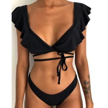 COSPOT Bikini Set 2019 Sexy Femei De pe Umăr Imprimare pereche de Bikini Mujer Costume de baie costum de Baie Brazilian Bikini costume de baie