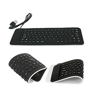 NOUL Portabil USB Mini Silicon Flexibil Tastatură PC Pliabil pentru Laptop Notebook Negru
