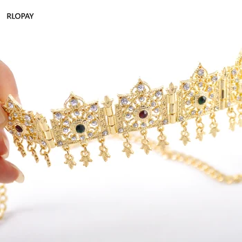 Ciucuri de Aur, Bijuterii de Păr pentru Copii de Aur Regina Coroana pentru Femei arabe Nunta Headpieces Mireasa Tiara