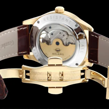 AILANG Top brand de lux pentru barbati ceas de aur placat cu unelte mecanice ceasuri scumpe curea din piele de dragon, cal ceas stil Chinezesc