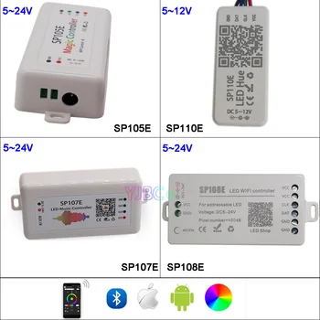 Wifi Pixeli strip Music Controller WS2811 WS2812B SP108E SP107E SK6812 SP105E Bluetooth APA102 SP110E WS2801 Benzi cu Led-uri DC5-24V