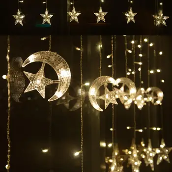 Star Luna LED Șir de Lumini de Crăciun Decor Pentru Acasă Ramadan Decor Eid Mubarak Ramadan Kareem Decor Islamice Musulmane Eid al-fitr