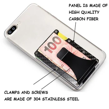 Portable Slim Fibra de Carbon Titularul Cardului de Credit RFID Non-scanare Metal Portofel Geanta de sex Masculin Minimalist Blocarea Bani Clip organizer