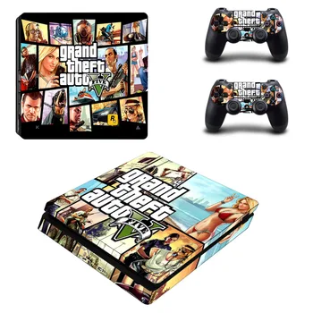 Grand Theft Auto V GTA 5 PS4 Slim Piele Autocolant Pentru Sony Consola PlayStation 4 și 2 Controllere PS4 Slim Piele Autocolant Decal