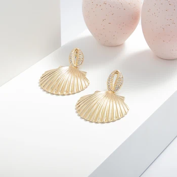 Moda Luxulry Bijuterii Stud Cercel 2020 Aliaj Stras Picătură Shell Drăguț coreeană de Aur Femei Trendy Accesorii pentru cadouri