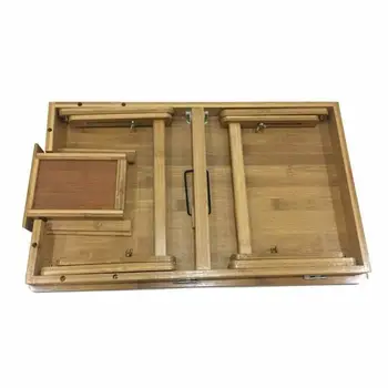 Birou De Laptop Portabil, Pliabil Pliere Poala Tava De Pat Reglabil Suport Pentru Masă Bambus