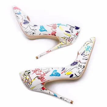 2019 Femei Pantofi Subliniat Toe Pompe de Brevete din Piele Rochie Albă 11.5 CM Tocuri Barca Pantofi Nunta, Pantofi de Zapatos Mujer