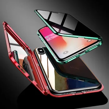 Telefon Caz pentru iPhone 11 Pro Max Anti Peep Confidențialitate Magnetice de Sticla Dublu-side Antispy Cover Pentru iPhone 7 8 Plus X XS XR XS MAX