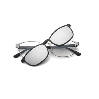 Latime-135 TR magnetice, ochelari de soare oglinda cadru metalic bărbați și femei polarizate baza de prescriptie medicala set oglinda retro ochelari de soare ochelari