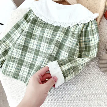 Gooporson Toamna Carouri Cu Maneci Lungi Tricou Guler De Dantelă Copil Drăguț Fete Bluza De Toamna De Moda Coreeană Topuri Tricouri Copii Mici