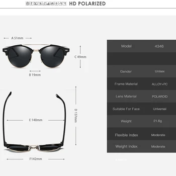 Barbati ochelari de Soare Polarizat Moda Retro Vintage de Brand Designer de ochelari de Soare pentru Femei Roz Acoperire Lentile Duble Punte Ochelari