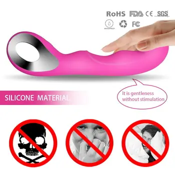 AV Bagheta Latex masaj Vibrator punctul G USB Reîncărcabilă impermeabil Erotic Clitoris vagin Stimulator anal dildo jucarii Sexuale pentru Femei
