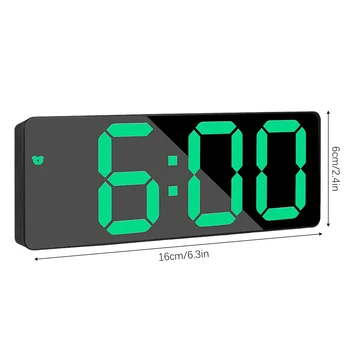 Ceas Digital de Alarmă Oglindă cu LED-uri Lumini de Noapte Digital Alarma Snooze Timp de Afișare Masă, Ceas de birou Lampa Decor Acasă